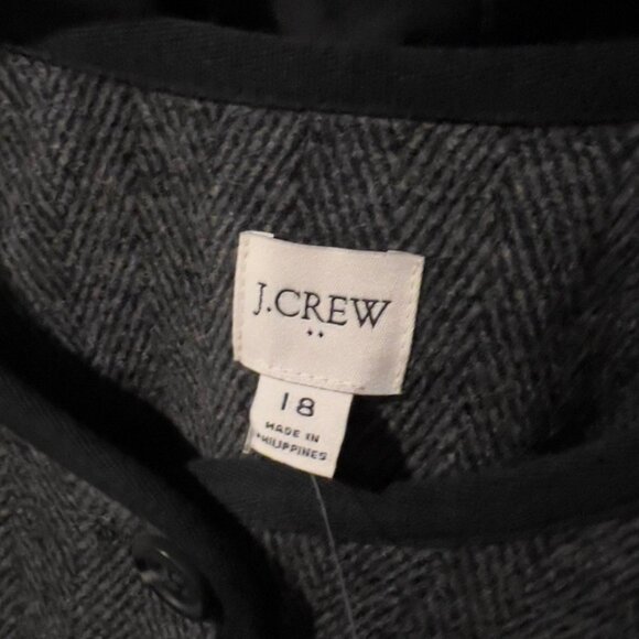 J.Crew $228 Wool Blend Herringbone Lady Jacket Grey Size 18 CB323 - Picture 10 of 10